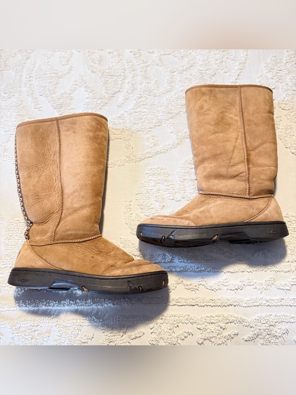 UGG Chestnut Suede Shearling-Lined Short Boot